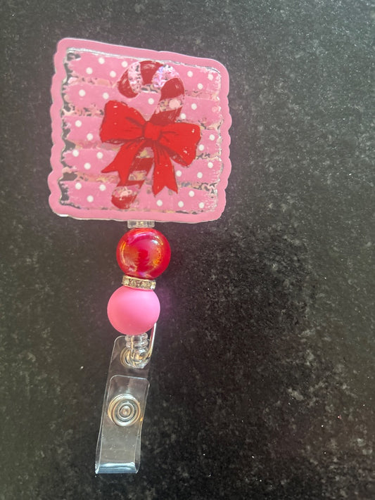 Acrylic Badge Reel with Beads Grace's bead Shop, Grace's bead Shop