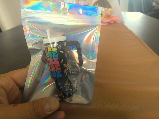 Black Tumbler Keychain Grace's bead Shop