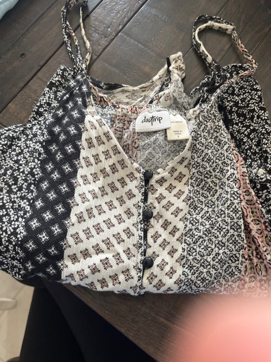 Black and grey Day trip Tank top, S