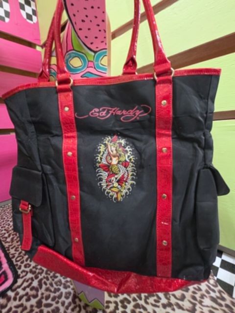Black and Red Ed Hardy Purse