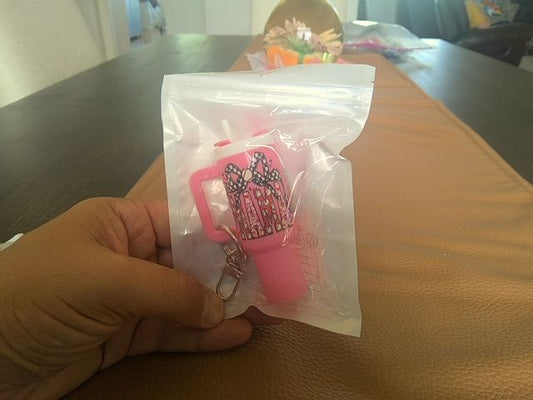 Pink Tumbler Keychain Grace's bead Shop