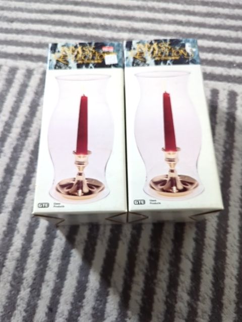 Brass and Glass Candle Holder