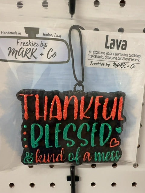 Thankful, Blessed, Mess Lava Freshie