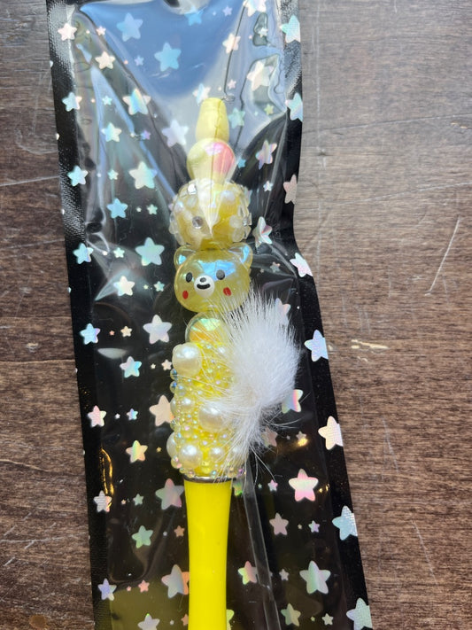 Yellow Acrylic Pen Grace's bead Shop