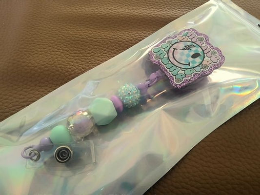 Acrylic Badge Reel with Beads Grace's bead Shop