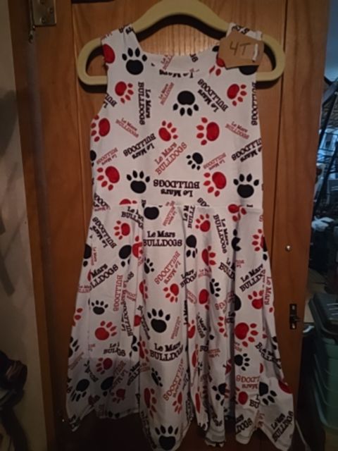 Lilac Lakes Tank dress, 4T,Bulldog print, Lilac Lakes