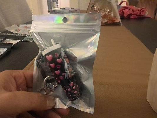 Black Tumbler Keychain Grace's bead Shop