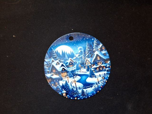 Blue Christmas ornament Blue winter (1), 3"