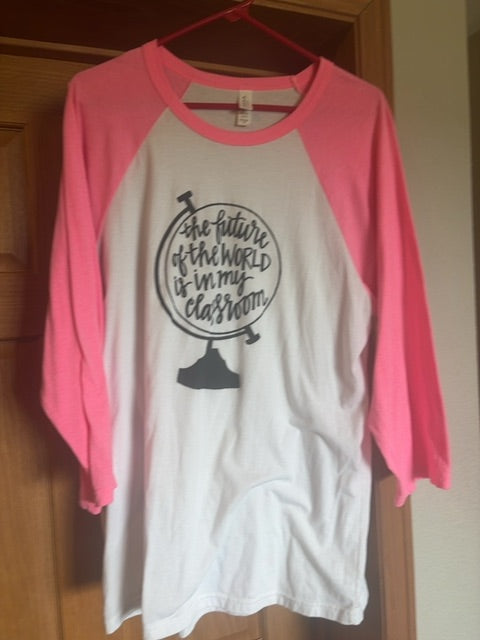 The Future of the World is in My Classroom Canvas Long Sleeve, XL