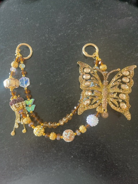 Brown Fancy bag charm Grace's bead Shop