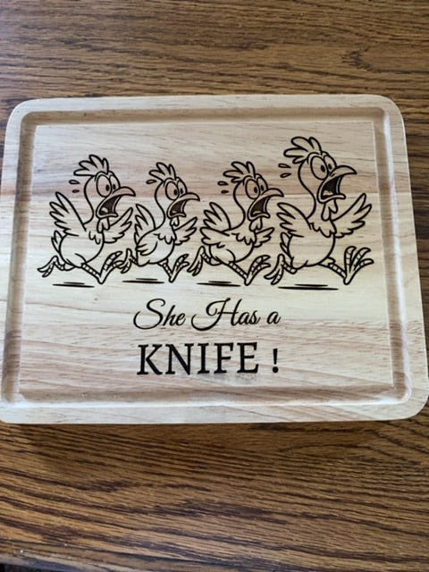 She has a knife