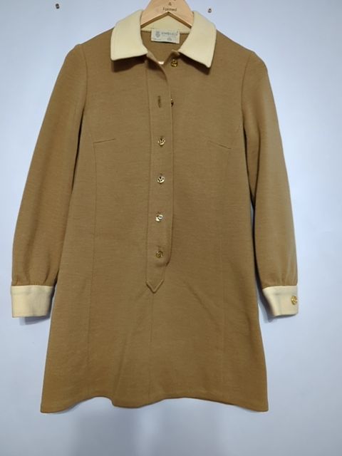 Vintage Clothing Wool Brown Dress, M/L