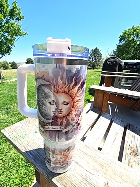 Tumbler Just breathe, 40 oz