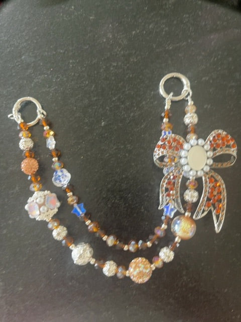 Brown Fancy Bag Charm Grace's bead Shop