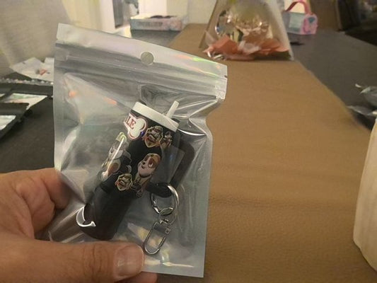 Black Tumbler Keychain Grace's bead Shop