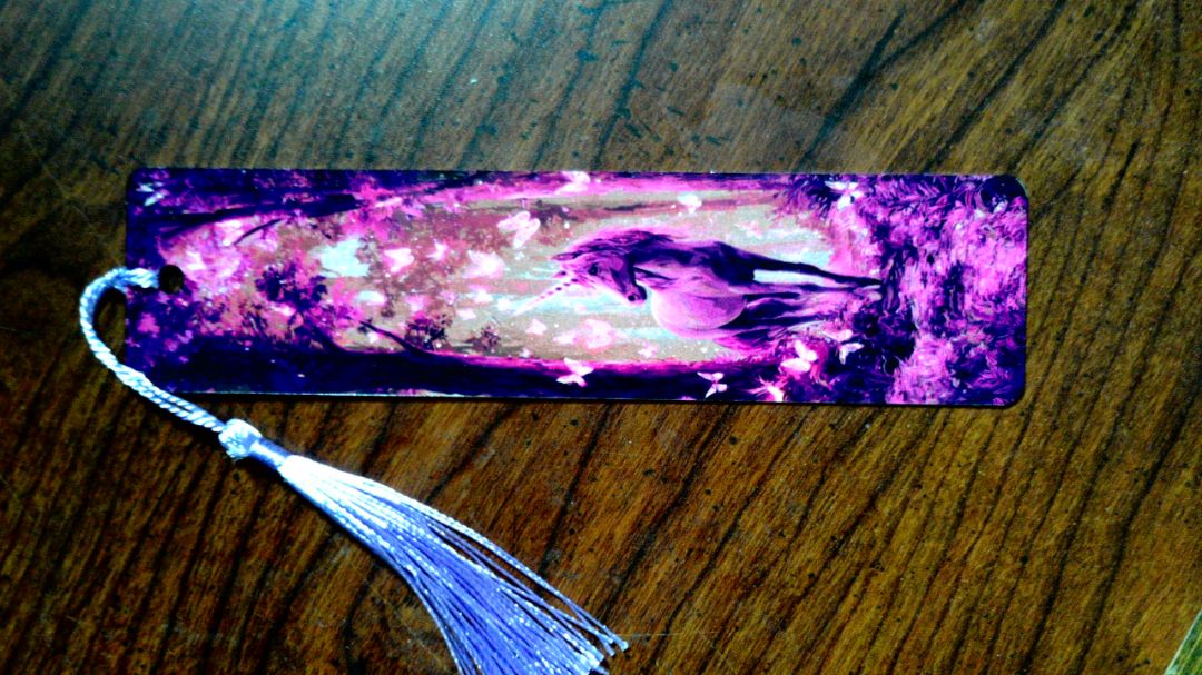 Bookmark PINK UNICORN/BUTTERFLIES