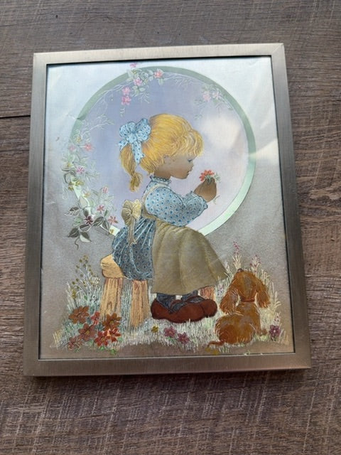 Picture frame Girl & Dog