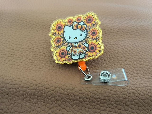 Yellow Badge Reel No Beads Grace's bead Shop