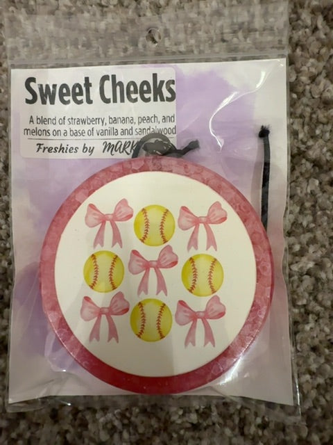 Softball Sweet Cheeks Freshie, Round