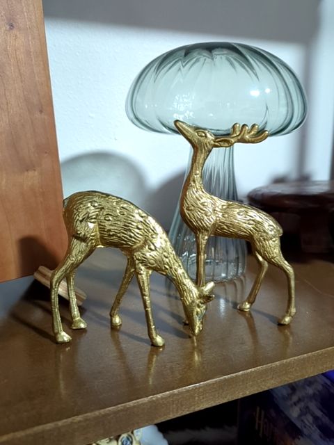 Brass deer pair