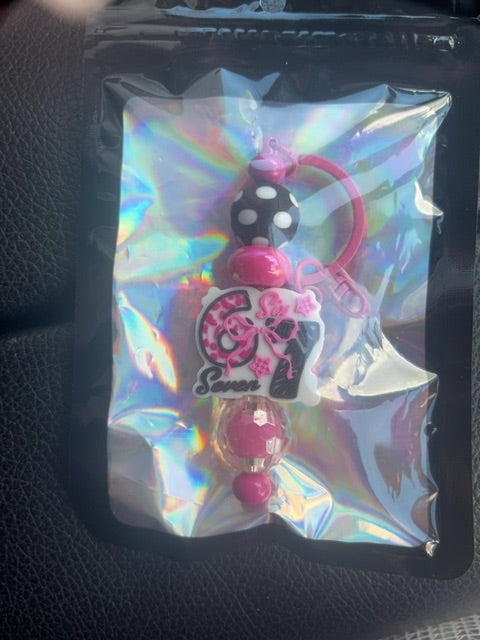 Pink Regular Keychain Grace's bead Shop