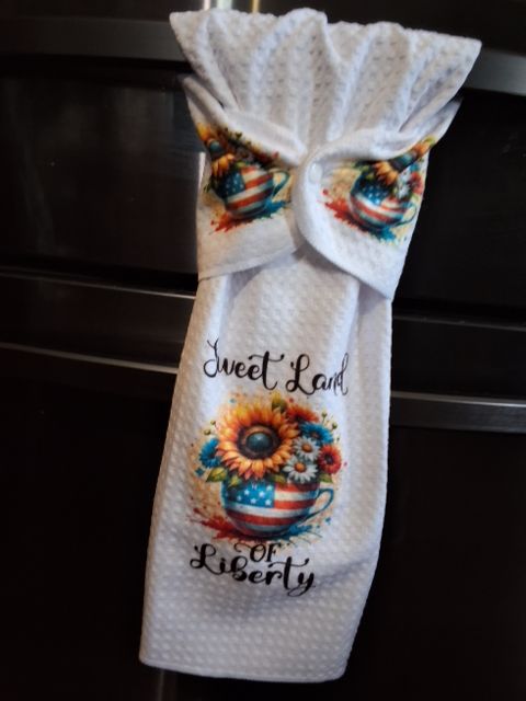 Hand towel with snap SWEET LAND OF LIBERTY, 16 x 28