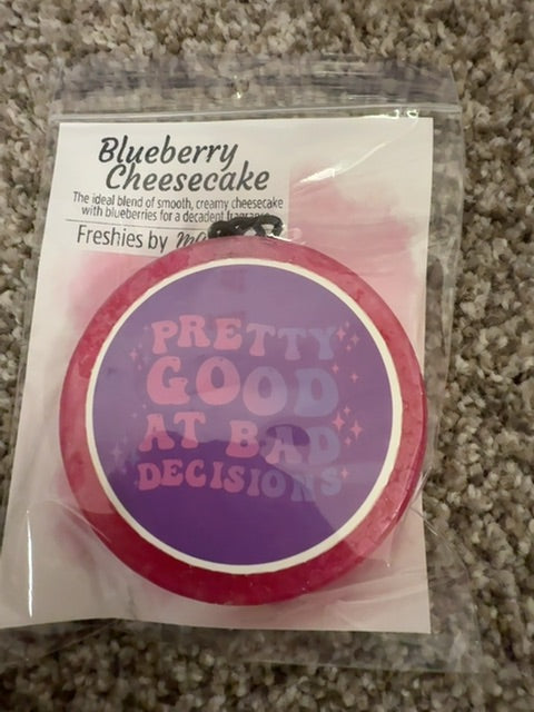 Bad Decisions Blueberry Cheesecake Freshie, Round