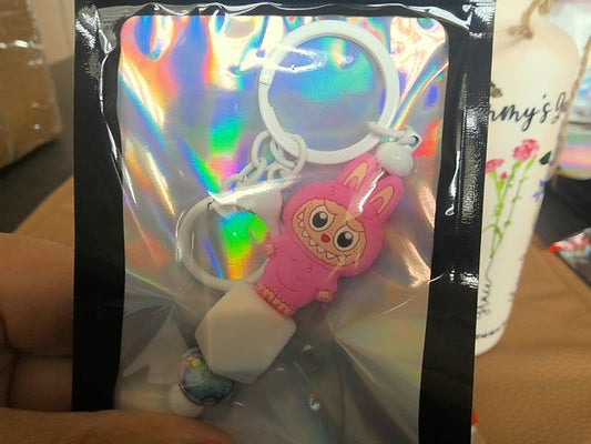 White Regular Keychain Grace's bead Shop