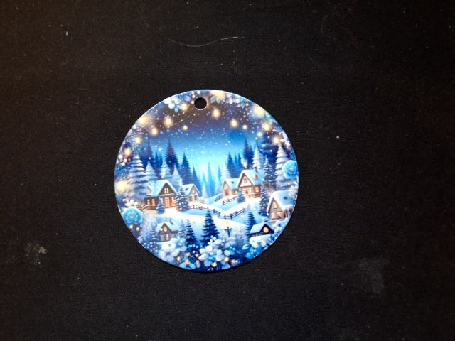 Blue Christmas ornament Blue winter (4), 3"