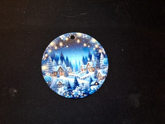 Blue Christmas ornament Blue winter (4), 3"