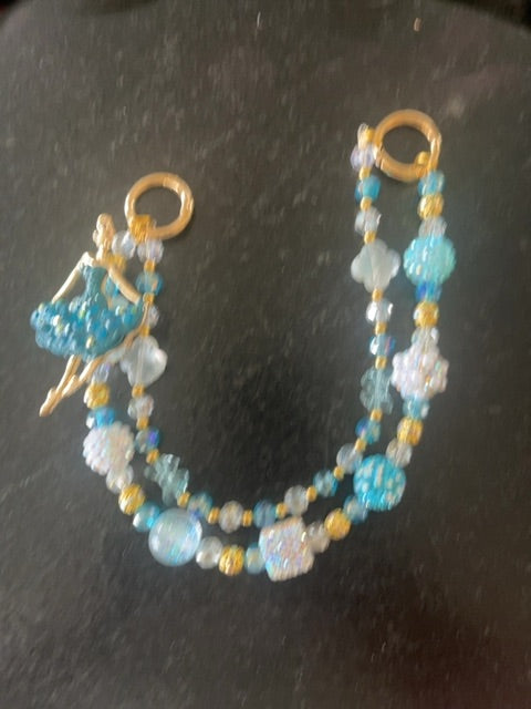 Teal Fancy bag charm Grace's bead Shop