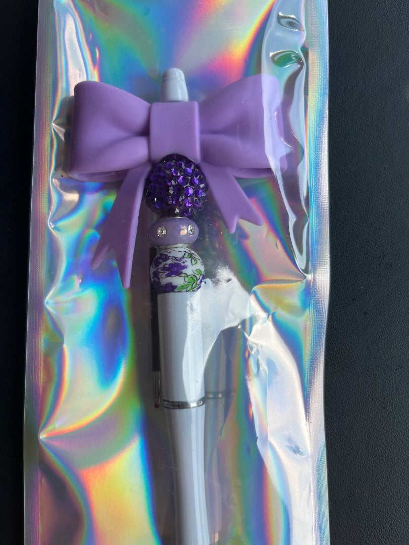 White Big Bow Pens Grace's bead Shop