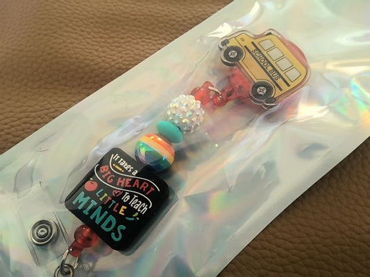 Acrylic Badge Reel with Beads Grace's bead Shop