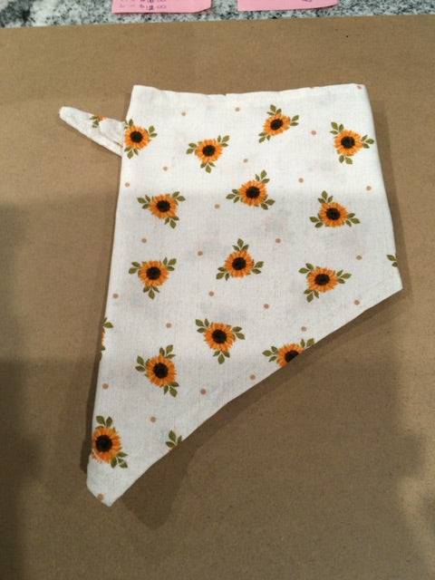 Sunflowers  Dog bandanna- tied, Large