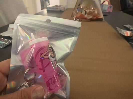 Pink Tumbler Keychain Grace's bead Shop