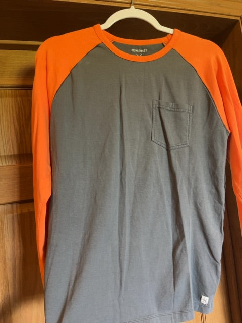 Grey/Orange Department West Long sleeve shirt, Large