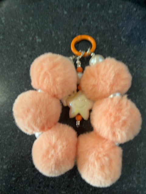 Peach Puffy charm Grace's bead Shop