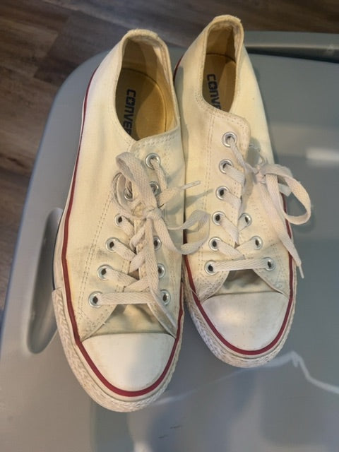 White Converse Shoes, Womens 10