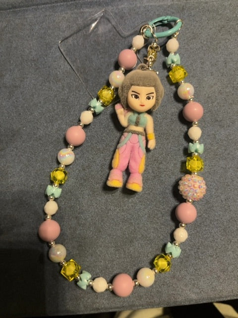 Teal Dangle phone chain Grace's bead Shop