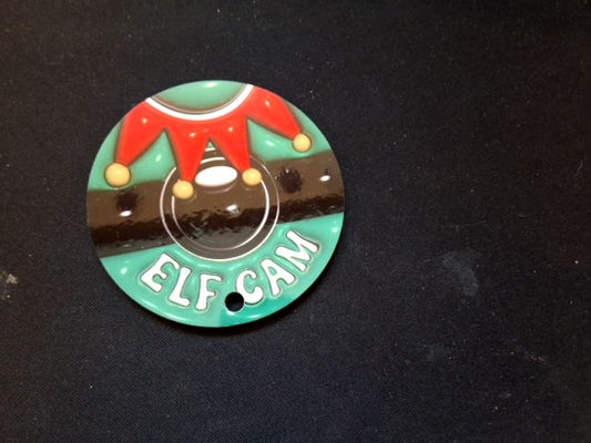 Green Christmas ornament Elf cam, 3"