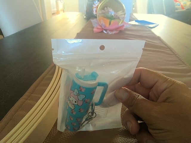 Blue Tumbler Keychain Grace's bead Shop
