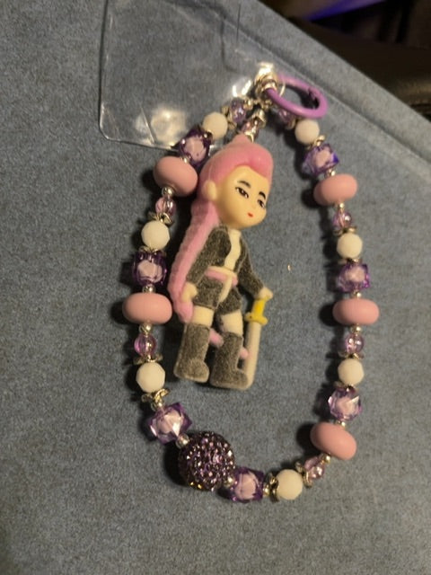 Light Purple Dangle phone chain Grace's bead Shop
