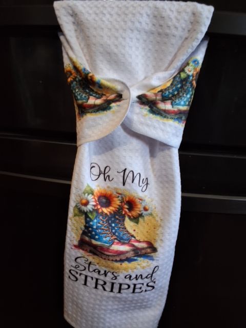 Hand towel with snap OH MY STARS & STRIPES, 16 x 28