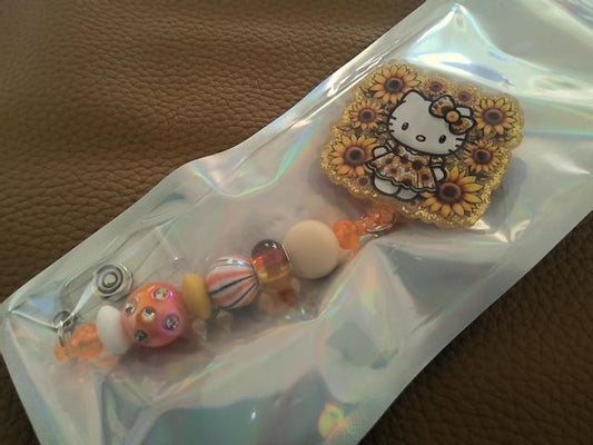 Acrylic Badge Reel with Beads Grace's bead Shop