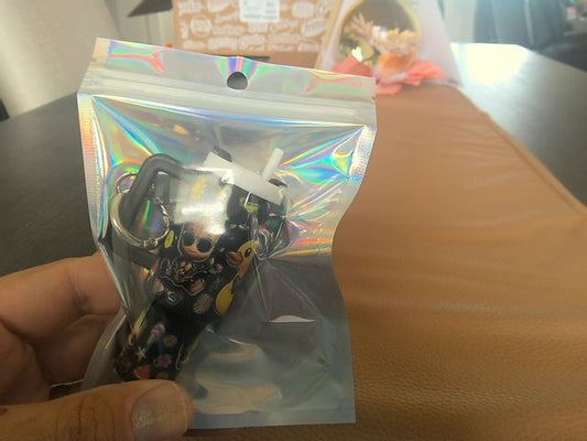 Black Tumbler Keychain Grace's bead Shop