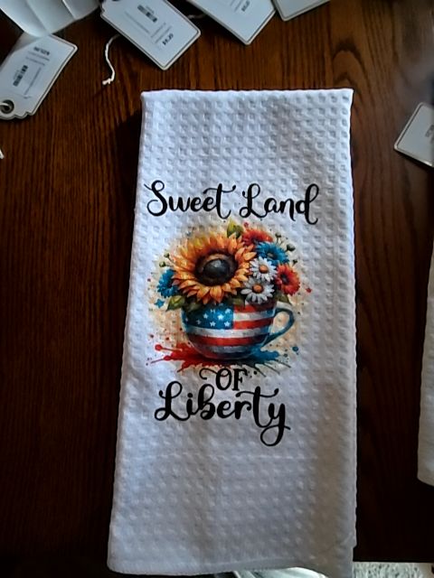 Hand towel with snap SWEET LAND OF LIBERTY, 16 x 28