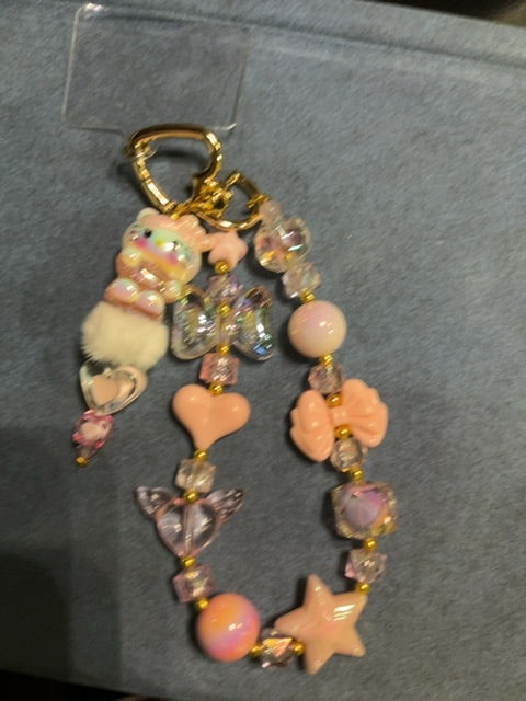 Pink Dangle phone chain Grace's bead Shop