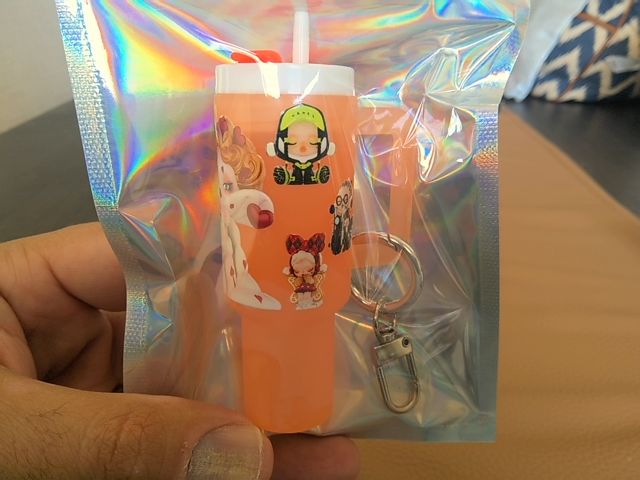 Peach Tumbler Keychain Grace's bead Shop