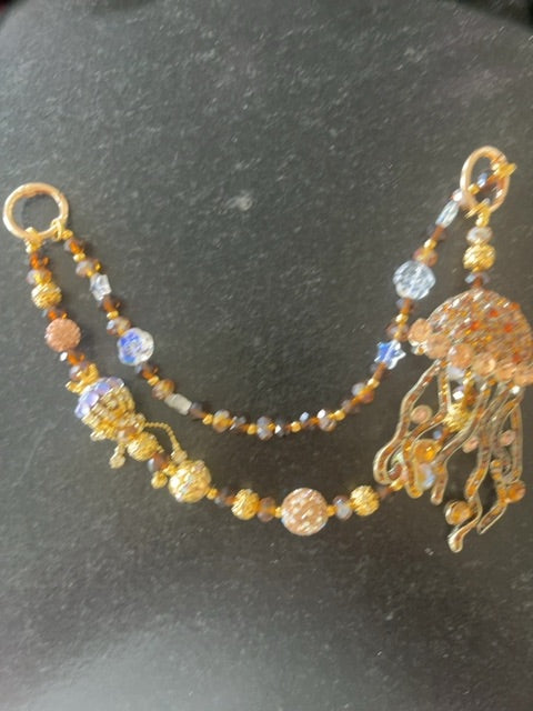 Brown Fancy bag charm Grace's bead Shop