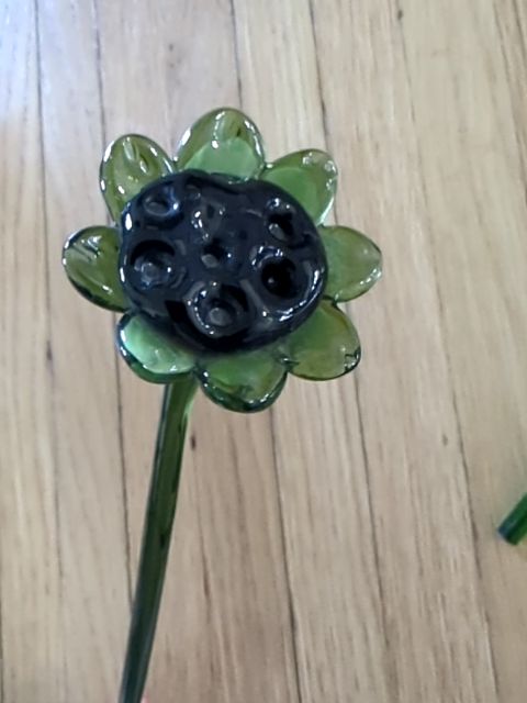 Green Glass Flower